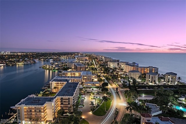 3971 Gulf Shore Blvd N Unit 1505, Naples, FL 34103 - aerial view at dusk of a water view and a city view