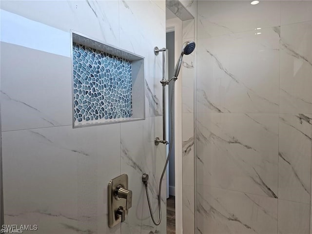 details with tiled shower