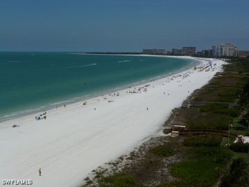 property view of water with a beach view