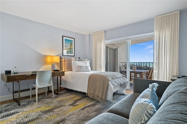 bedroom featuring wood finished floors