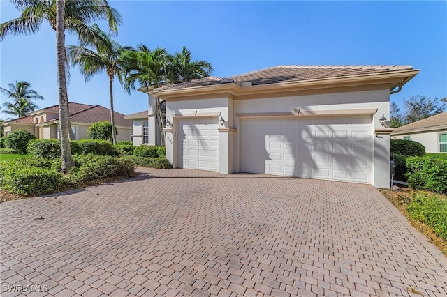 exterior space featuring a garage