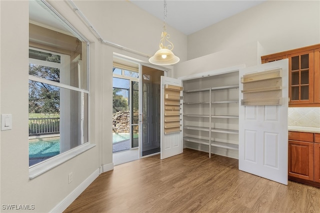 interior space with light wood-type flooring