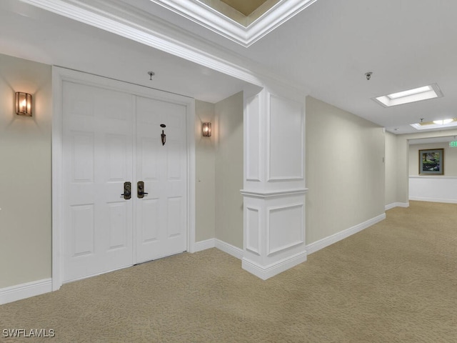 hallway featuring carpet floors