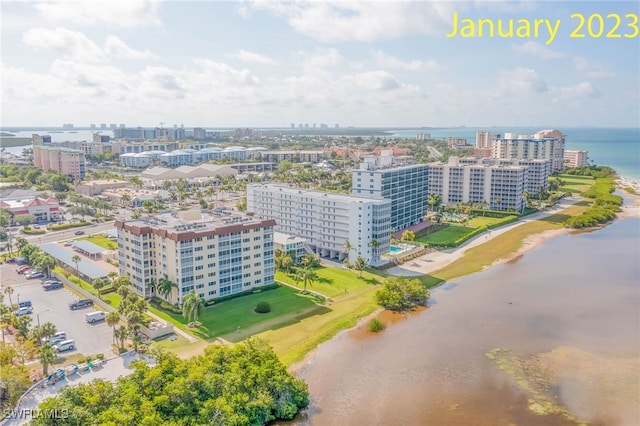 6900 Estero Blvd Unit 701, Fort Myers Beach, FL 33931 - birds eye view of property with a view of city and a water view