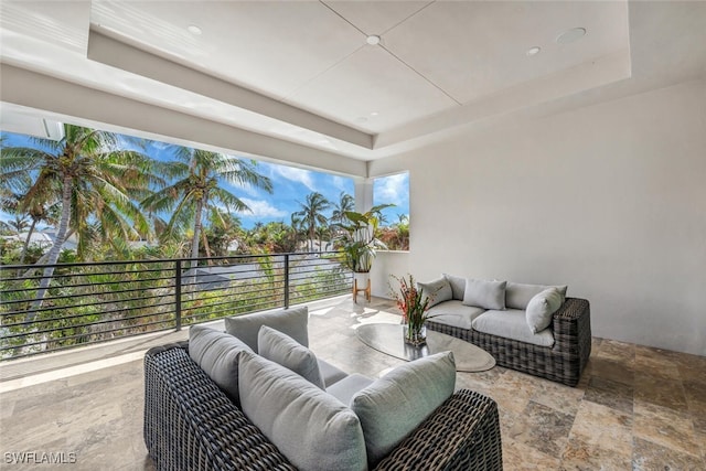 view of patio featuring an outdoor living space