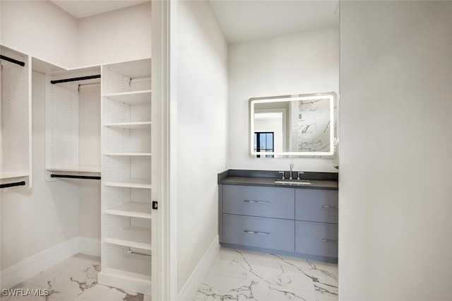 spacious closet featuring sink