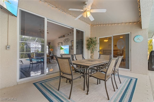 view of patio / terrace featuring ceiling fan