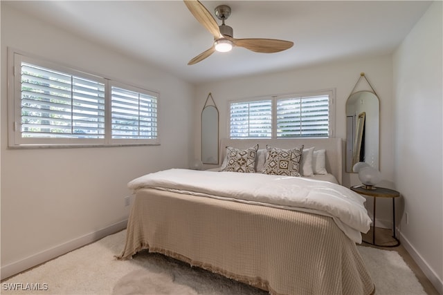 bedroom featuring ceiling fan