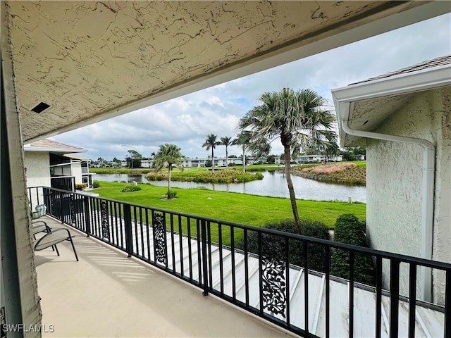 balcony with a water view