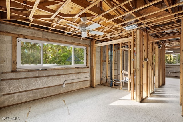 miscellaneous room with ceiling fan