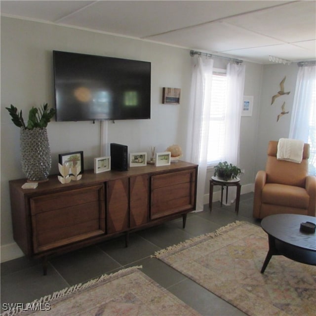 view of tiled living room