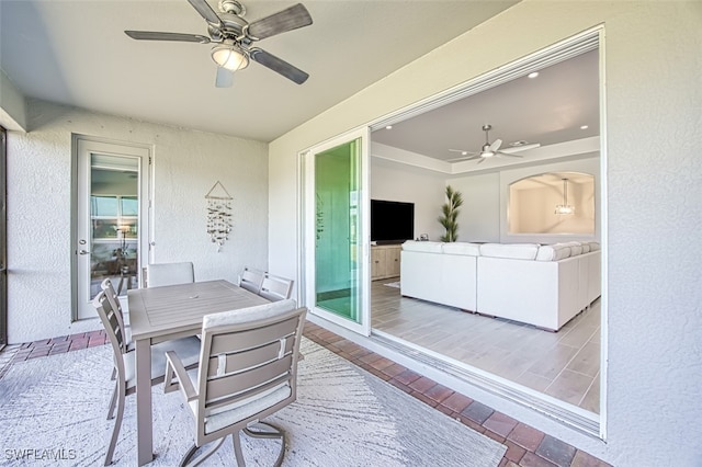 view of patio with ceiling fan