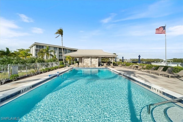 view of pool featuring a patio area