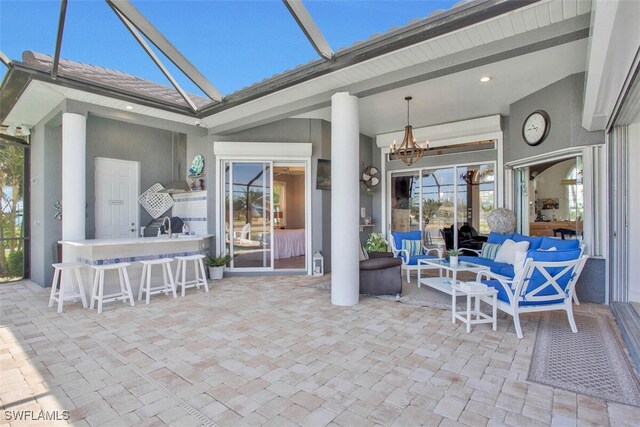 view of patio / terrace with an outdoor living space