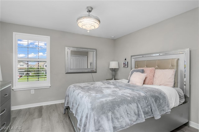 bedroom featuring light hardwood / wood-style flooring