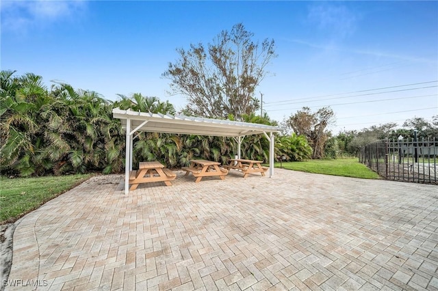 view of patio with fence