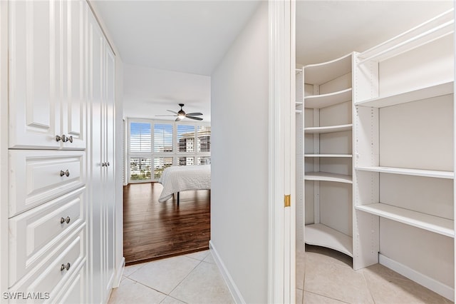 interior space featuring light tile patterned floors