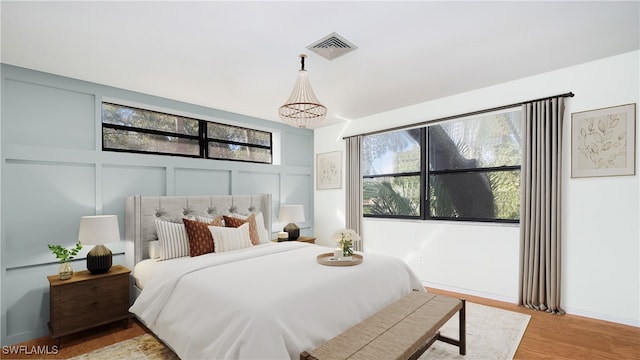 bedroom featuring light hardwood / wood-style flooring