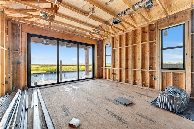 miscellaneous room featuring a water view