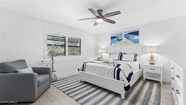 bedroom with ceiling fan