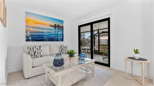 view of tiled living room