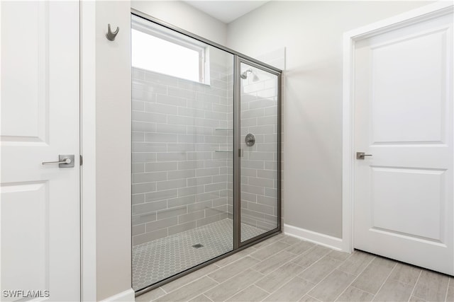 bathroom with an enclosed shower