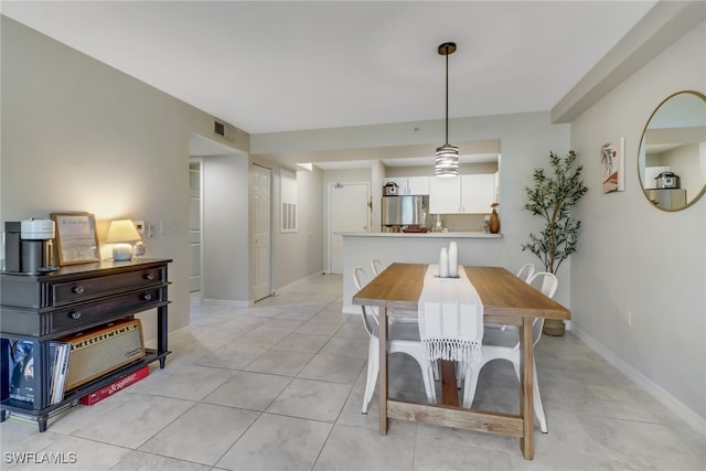 view of tiled dining area