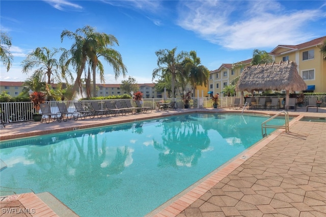 view of pool featuring a patio area