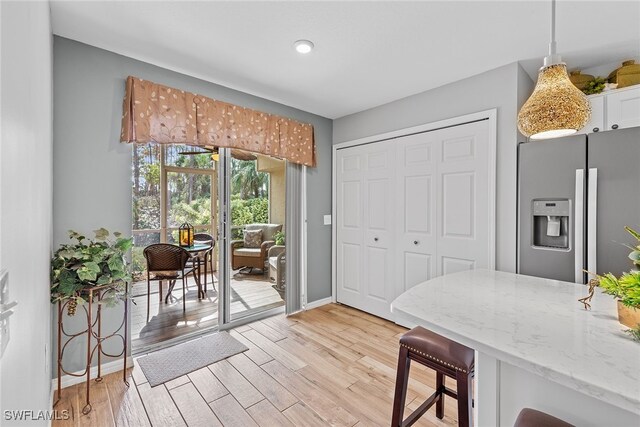 interior space featuring light hardwood / wood-style flooring