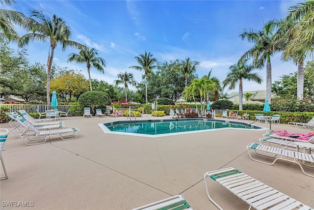 view of pool with a patio