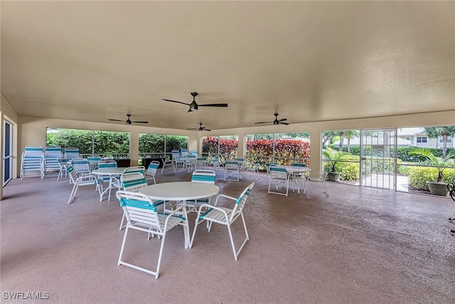 view of patio / terrace with ceiling fan