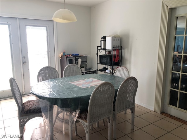 view of tiled dining room