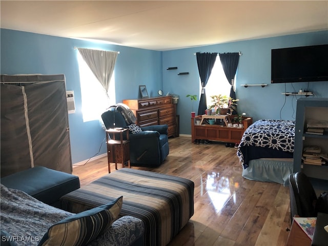 bedroom featuring hardwood / wood-style floors