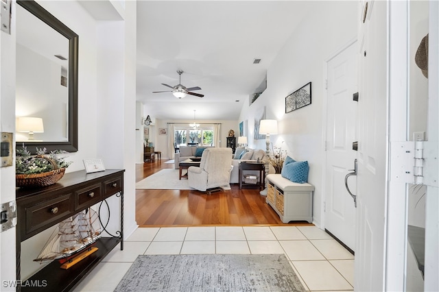 interior space with light hardwood / wood-style flooring