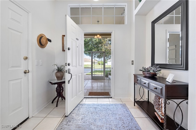 view of tiled foyer