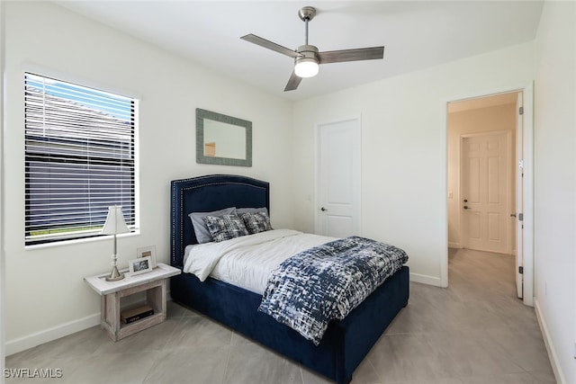 bedroom with ceiling fan