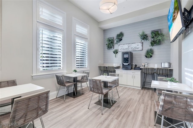 interior space with light hardwood / wood-style flooring