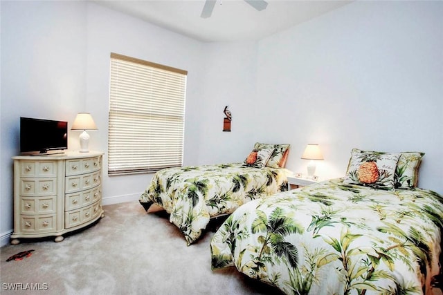 15801 Prentiss Pointe Cir Unit 102, Fort Myers, FL 33908 - bedroom featuring carpet, baseboards, and a ceiling fan