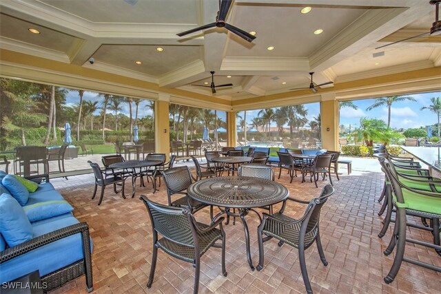 view of patio / terrace with ceiling fan