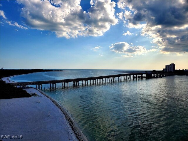 water view with a view of the beach