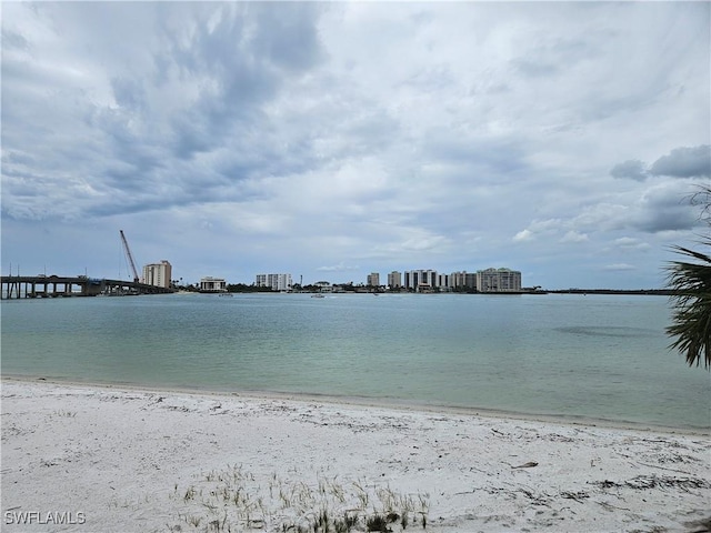 water view with a view of the beach