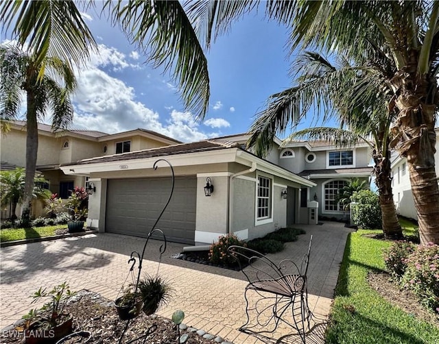 view of front of house with a garage