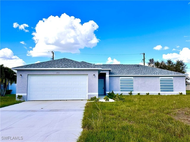 ranch-style home featuring a garage