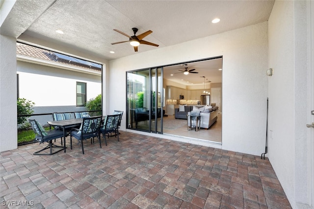 view of patio / terrace with ceiling fan