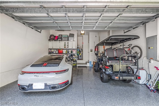 garage with electric panel