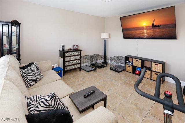 view of tiled living room