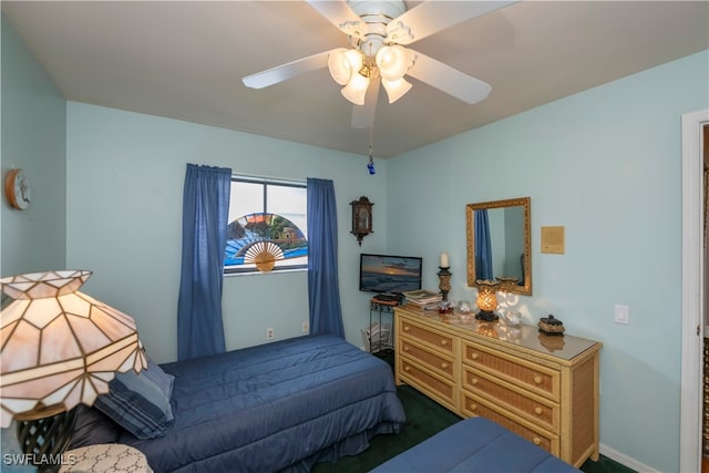 bedroom with ceiling fan