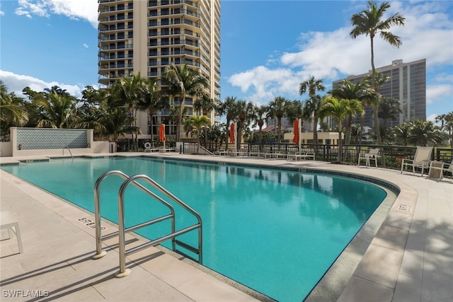 view of pool with a patio