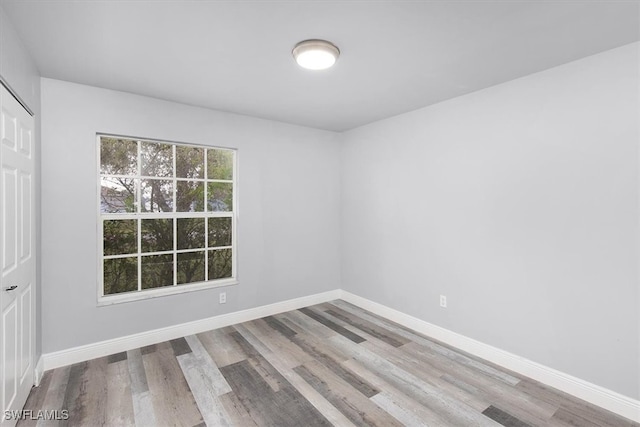 empty room featuring light wood-type flooring