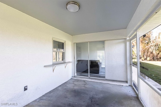 view of unfurnished sunroom